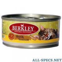 Berkley #12 beef & venison adult говядина с олениной для взрослых кошек [100г] 92028