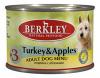Berkley влажный корм для собак консервы для собак индейка с яблоками-200г 9202194