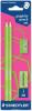 Staedtler Набор чернографитных карандашей Wopex 2 шт с ластиком и точилкой цвет зеленый 22041376