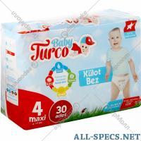 Baby Turco Трусики-подгузники «Baby Turco» размер 4, 8-18 кг, 30 шт