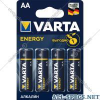 VARTA Элемент питания «Varta» Energy LR6/АА, алкалиновый, 4 шт