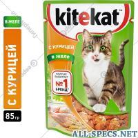 Kitekat feed for catfish «Kitekat» chicken into jelly 85 g.