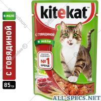 Kitekat feed for catfish «Kitekat» beef into jelly 85 g.