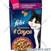 Felix feed for catfish «Felix Sensations» on duck and with carrots, 85 g.